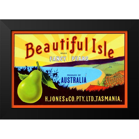 Beautiful Isle Brand Fancy Pears Black Modern Wood Framed Art Print by Unknown