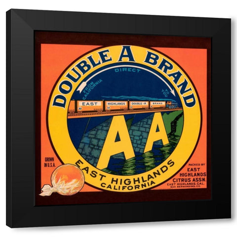 Double A Brand Oranges Black Modern Wood Framed Art Print with Double Matting by Western Litho