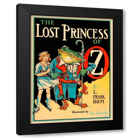 Lost Princess of Oz Black Modern Wood Framed Art Print by Neill, John R.