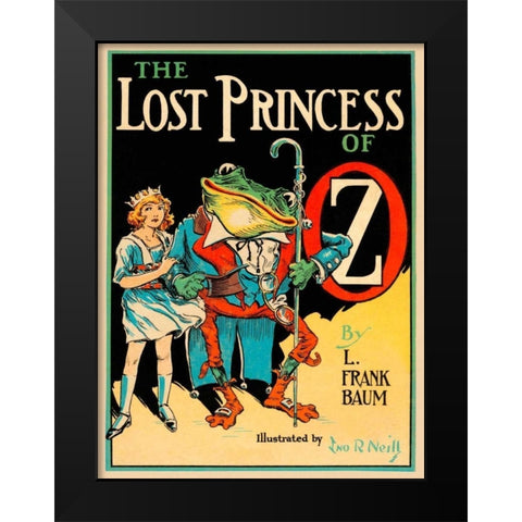 Lost Princess of Oz Black Modern Wood Framed Art Print by Neill, John R.