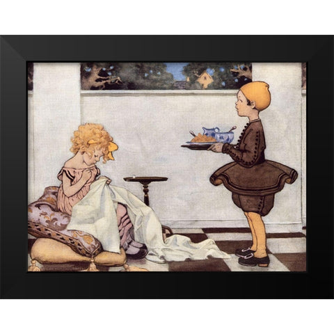 Curly Locks Black Modern Wood Framed Art Print by Smith, Jesse Willcox