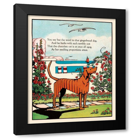 Gingerbread Dog Black Modern Wood Framed Art Print by Field, Eugene