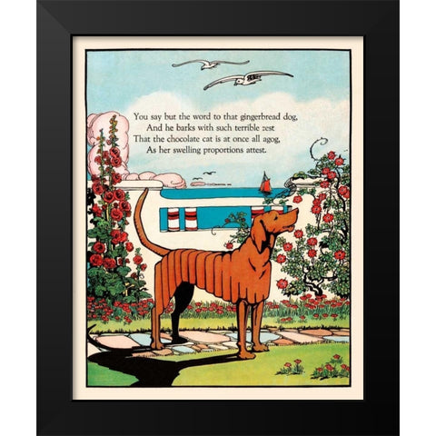 Gingerbread Dog Black Modern Wood Framed Art Print by Field, Eugene