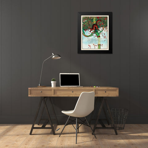 Tumbling Sugar Plums Black Modern Wood Framed Art Print by Field, Eugene