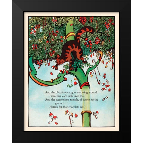 Tumbling Sugar Plums Black Modern Wood Framed Art Print by Field, Eugene