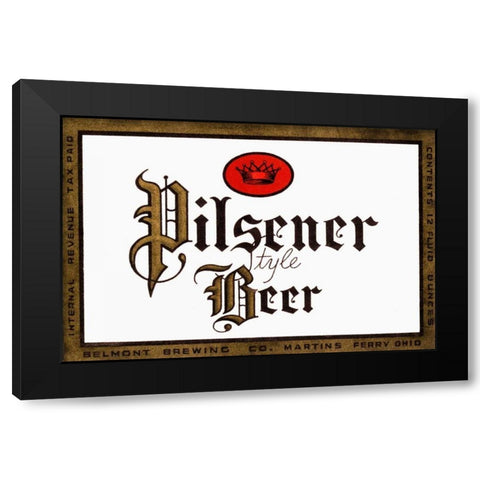Pilsener Style Beer Black Modern Wood Framed Art Print by Vintage Booze Labels