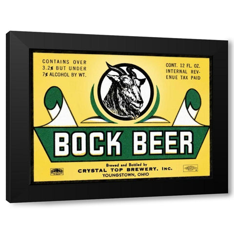Bock Beer Black Modern Wood Framed Art Print with Double Matting by Vintage Booze Labels