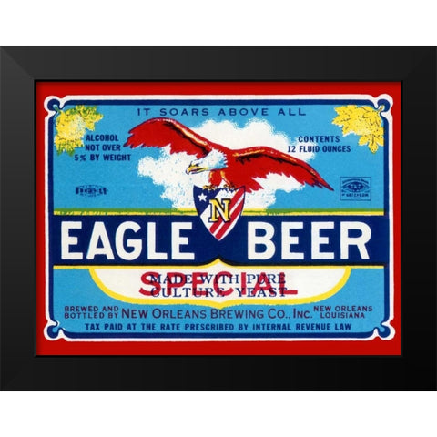 Eagle Beer Special Black Modern Wood Framed Art Print by Vintage Booze Labels