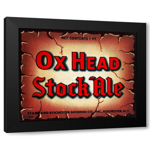 Ox Head Stock Ale Black Modern Wood Framed Art Print with Double Matting by Vintage Booze Labels