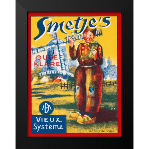 Smetjes Oude Klare Black Modern Wood Framed Art Print by Vintage Booze Labels