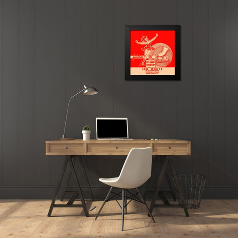 Leo Monte Ice and Roller Skates Black Modern Wood Framed Art Print by Retrorollers