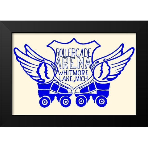 Rollercade Arena Black Modern Wood Framed Art Print by Retrorollers