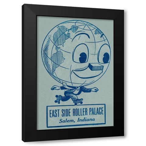 East Side Roller Palace Black Modern Wood Framed Art Print with Double Matting by Retrorollers