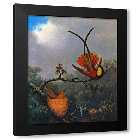 Crimson Topaz Black Modern Wood Framed Art Print by Heade, Martin Johnson