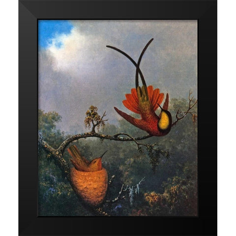 Crimson Topaz Black Modern Wood Framed Art Print by Heade, Martin Johnson