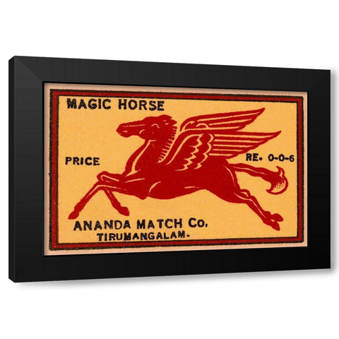 Magic Horse Matches Black Modern Wood Framed Art Print with Double Matting by Phillumenart