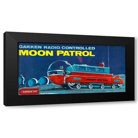 Moon Patrol Black Modern Wood Framed Art Print with Double Matting by Retrotrans
