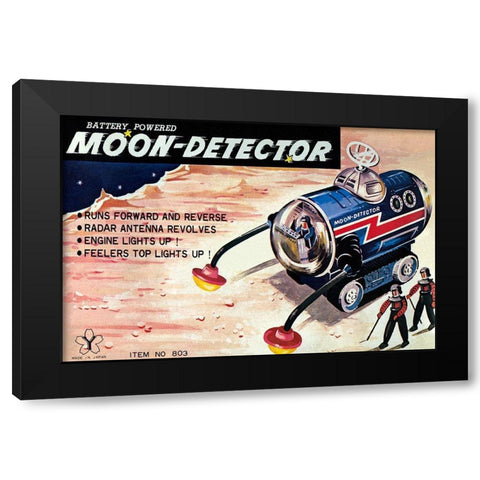 Moon-Detector Black Modern Wood Framed Art Print with Double Matting by Retrotrans