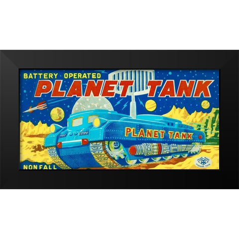 Planet Tank Black Modern Wood Framed Art Print by Retrotrans