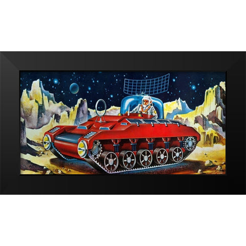 Space Exploration Tank Black Modern Wood Framed Art Print by Retrotrans