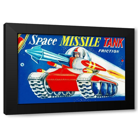 Space Missile Tank Black Modern Wood Framed Art Print by Retrotrans