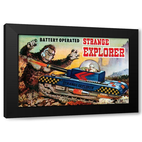Strange Explorer Black Modern Wood Framed Art Print with Double Matting by Retrotrans