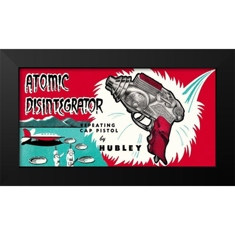 Atomic Disintegrator Black Modern Wood Framed Art Print by Retrogun