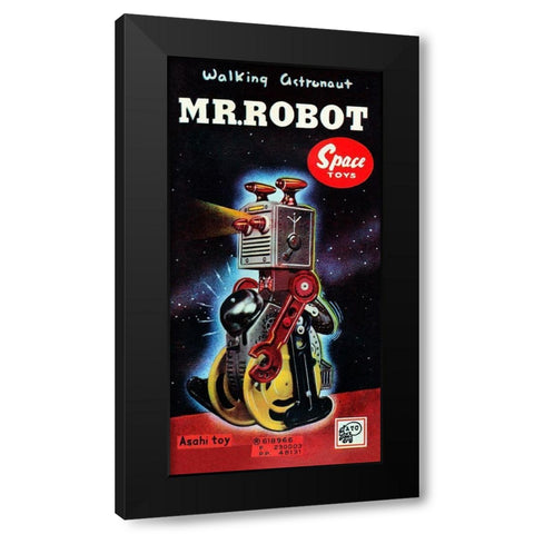 Mr. Robot Black Modern Wood Framed Art Print with Double Matting by Retrobot