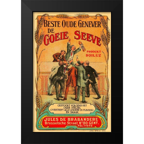 Beste Oude Genever de Goeie Seeve Black Modern Wood Framed Art Print by Retrolabel