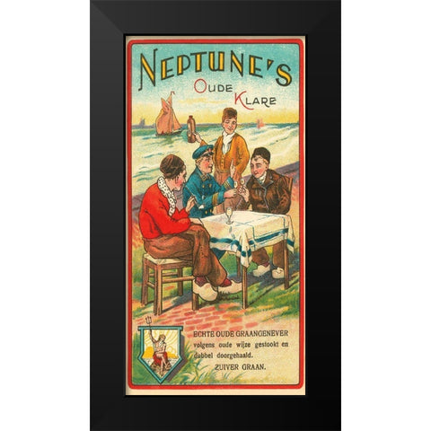 Neptunes Oude Klare Black Modern Wood Framed Art Print by Retrolabel