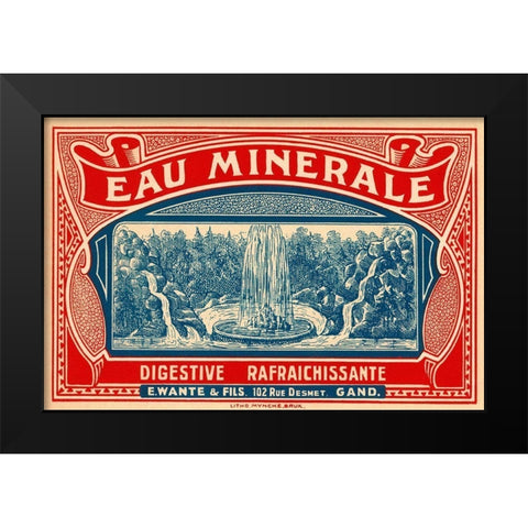 Eau Minerale Black Modern Wood Framed Art Print by Retrolabel