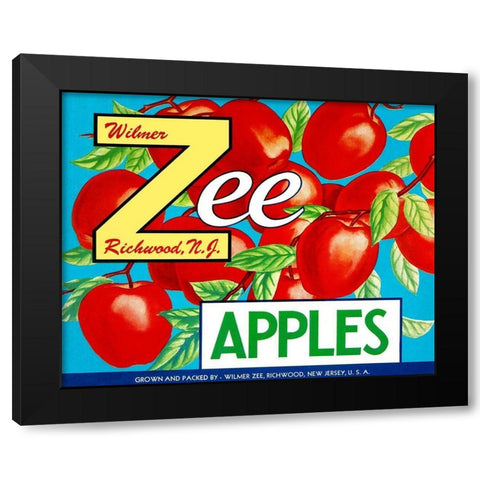 Zee Apples Black Modern Wood Framed Art Print with Double Matting by Retrolabel
