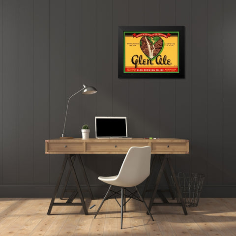 Glen Ale Black Modern Wood Framed Art Print by Retrolabel