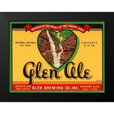 Glen Ale Black Modern Wood Framed Art Print by Retrolabel