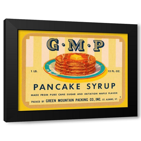 G.M.P. Pancake Syrup Black Modern Wood Framed Art Print by Retrolabel