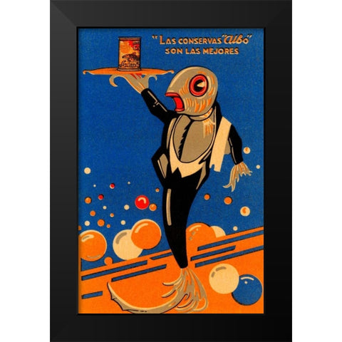Las conservas Albo son las mejores Black Modern Wood Framed Art Print by Retrolabel