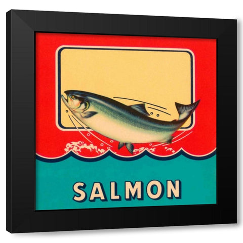Salmon Black Modern Wood Framed Art Print with Double Matting by Retrolabel