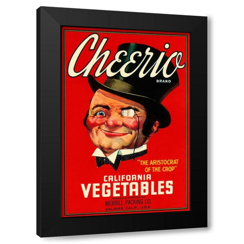 Cheerio Brand California Vegetables Black Modern Wood Framed Art Print by Retrolabel