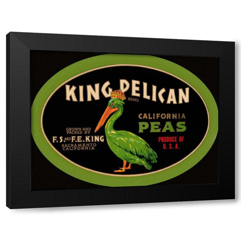 King Pelican California Peas Black Modern Wood Framed Art Print with Double Matting by Retrolabel