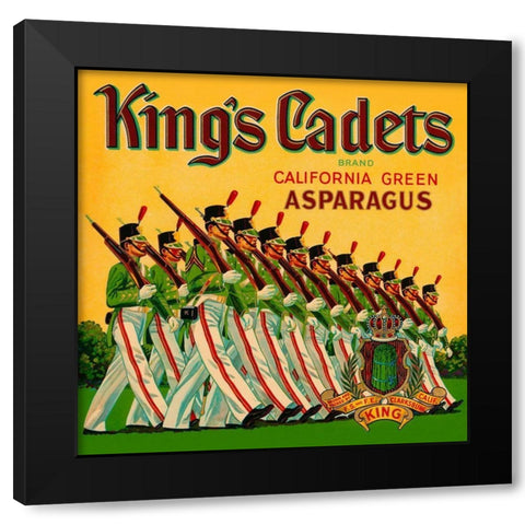Kings Cadets California Green Asparagus Black Modern Wood Framed Art Print by Retrolabel