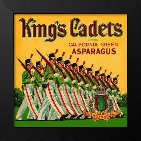 Kings Cadets California Green Asparagus Black Modern Wood Framed Art Print by Retrolabel