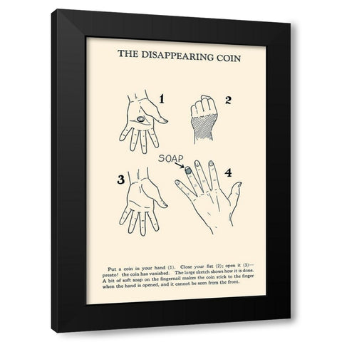The Disappearing Coin Black Modern Wood Framed Art Print by Retromagic