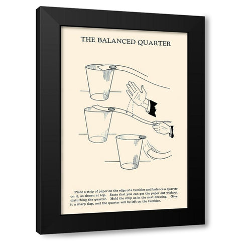 The Balanced Quarter Black Modern Wood Framed Art Print with Double Matting by Retromagic
