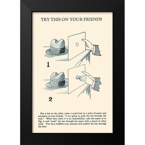 Try This on Your Friends Black Modern Wood Framed Art Print by Retromagic