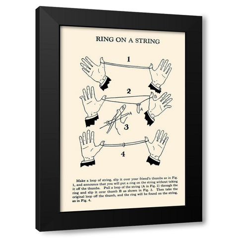 Ring on a String Black Modern Wood Framed Art Print with Double Matting by Retromagic