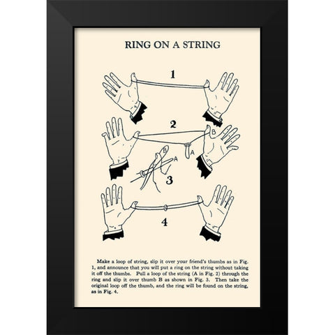 Ring on a String Black Modern Wood Framed Art Print by Retromagic