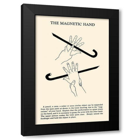 The Magnetic Hand Black Modern Wood Framed Art Print by Retromagic