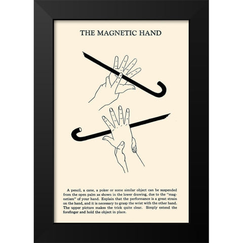 The Magnetic Hand Black Modern Wood Framed Art Print by Retromagic