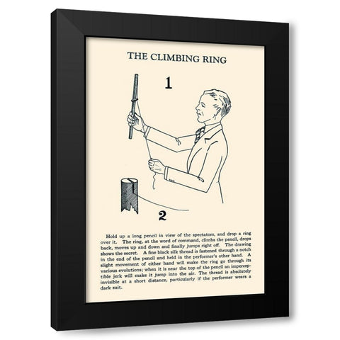 The Climbing Ring Black Modern Wood Framed Art Print by Retromagic