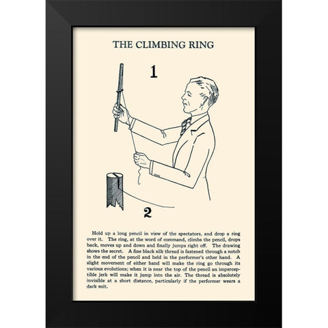 The Climbing Ring Black Modern Wood Framed Art Print by Retromagic